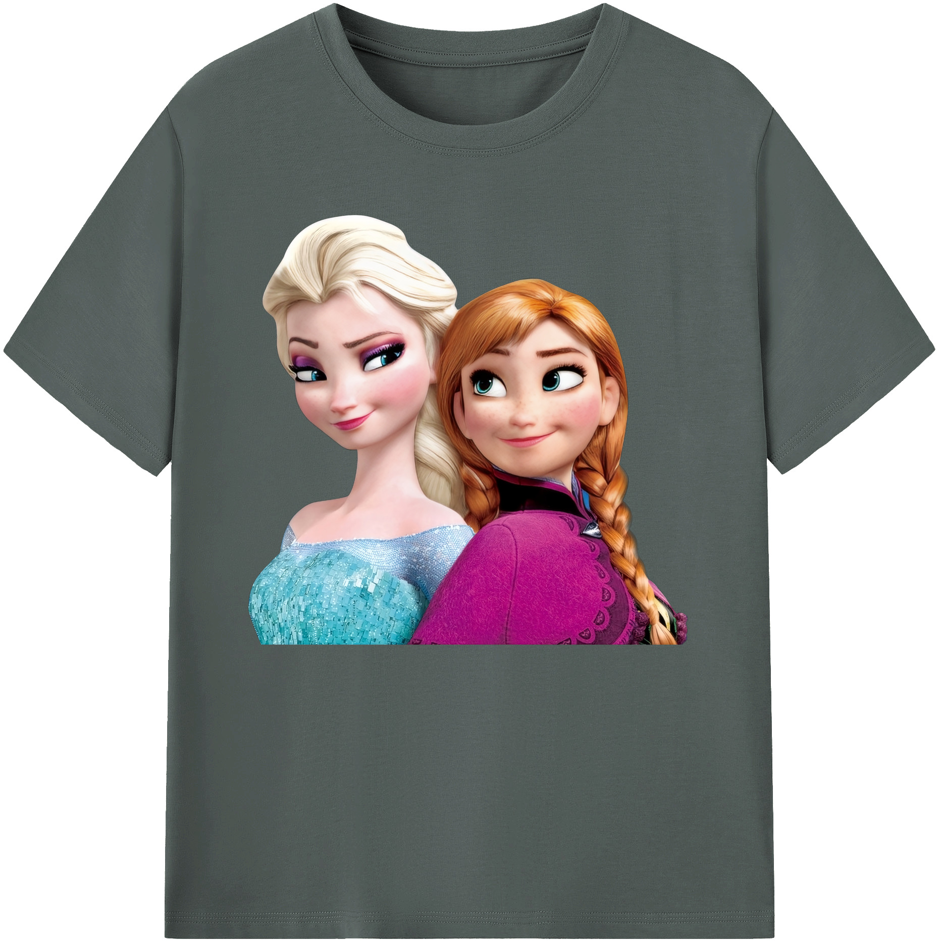 （画像用） アナと雪の女王 アンナ エルサ Frozen Anna Elsa 綿100％ メンズ半袖Tシャツ｜肌触りやわらか＆通気性